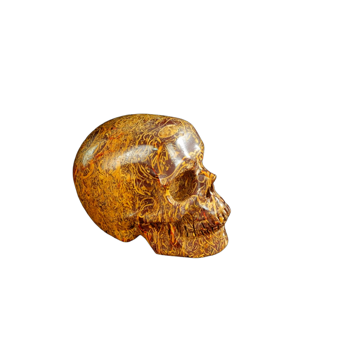 2.2" Elephant Skin Jasper Crystal Skull Carving - Hand Carved Decor