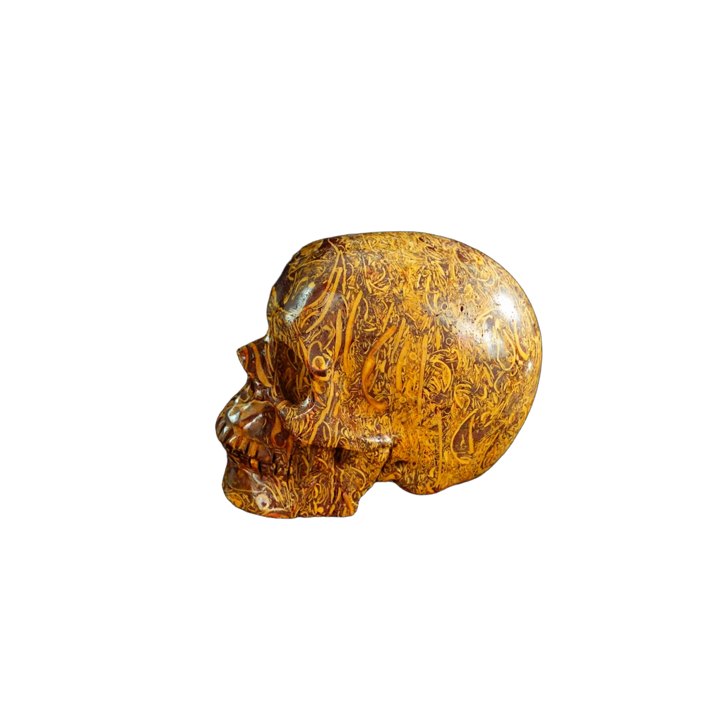 2.2" Elephant Skin Jasper Crystal Skull Carving - Hand Carved Decor