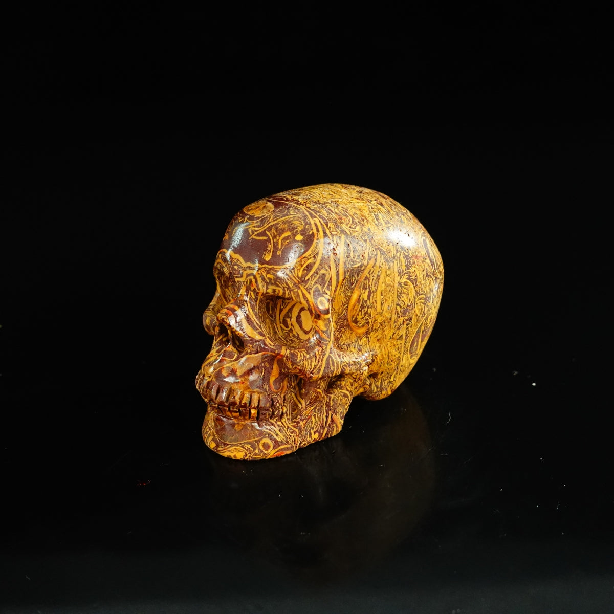 2.2" Elephant Skin Jasper Crystal Skull Carving - Unique Piece #ES01