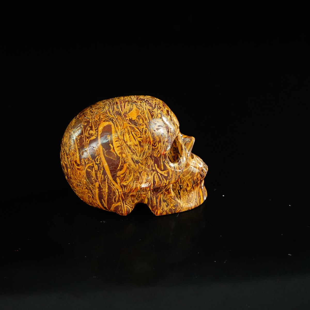 2.2" Elephant Skin Jasper Crystal Skull Carving - Unique Piece #ES02
