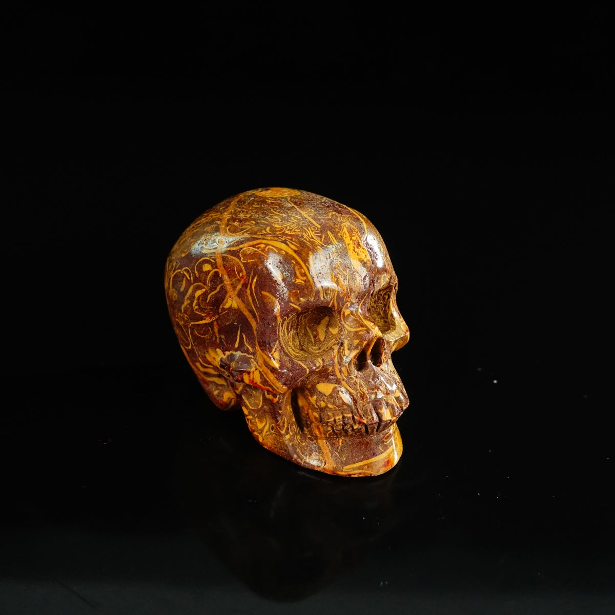 2.2" Elephant Skin Jasper Crystal Skull Carving - Unique Piece #ES03