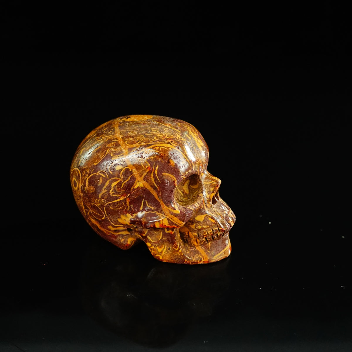 2.2" Elephant Skin Jasper Crystal Skull Carving - Unique Piece #ES03