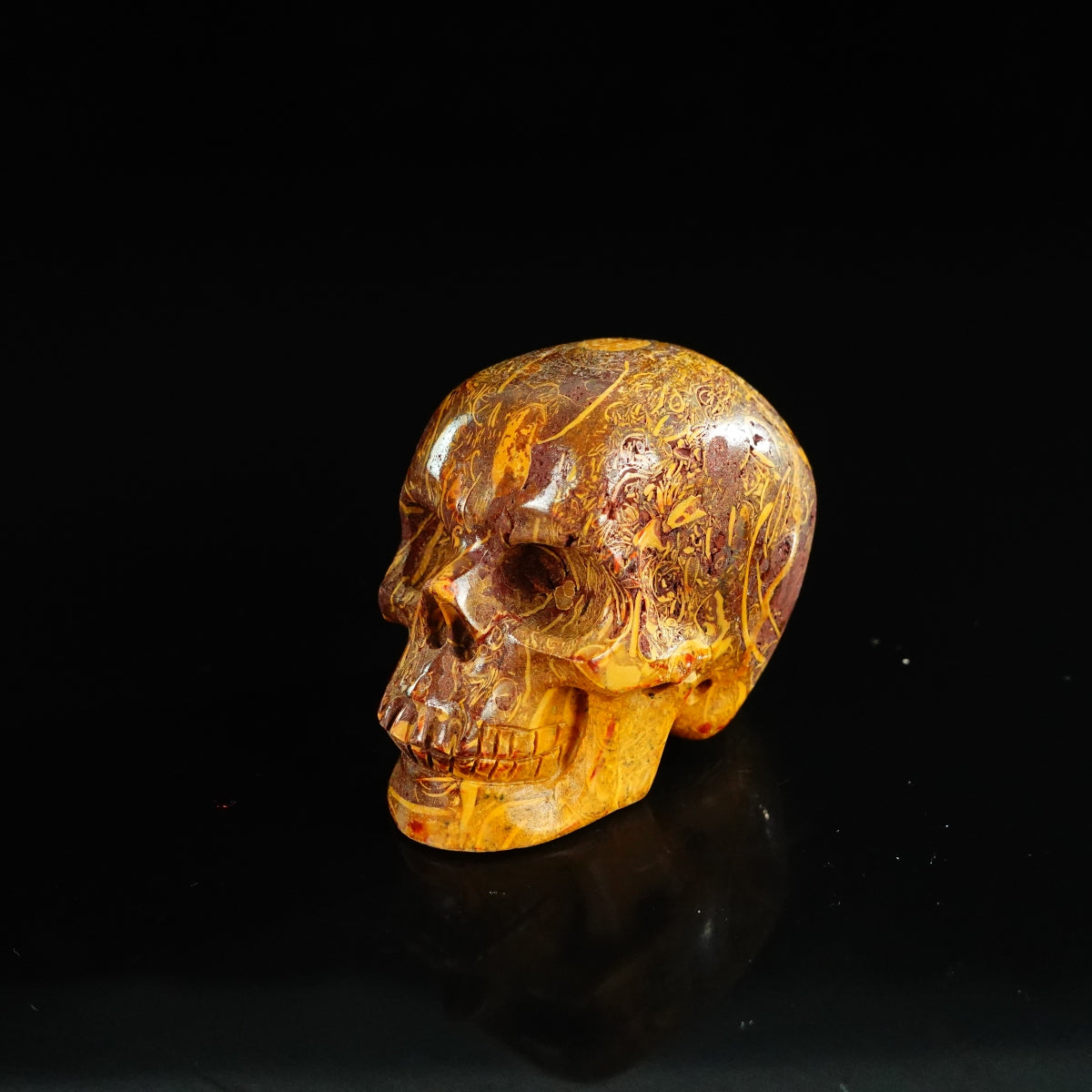 2.2" Elephant Skin Jasper Crystal Skull Carving - Unique Piece #ES03