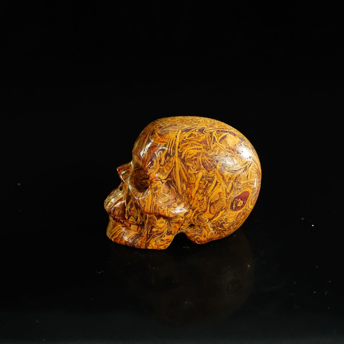 2.2" Elephant Skin Jasper Crystal Skull Carving - Unique Piece #ES04