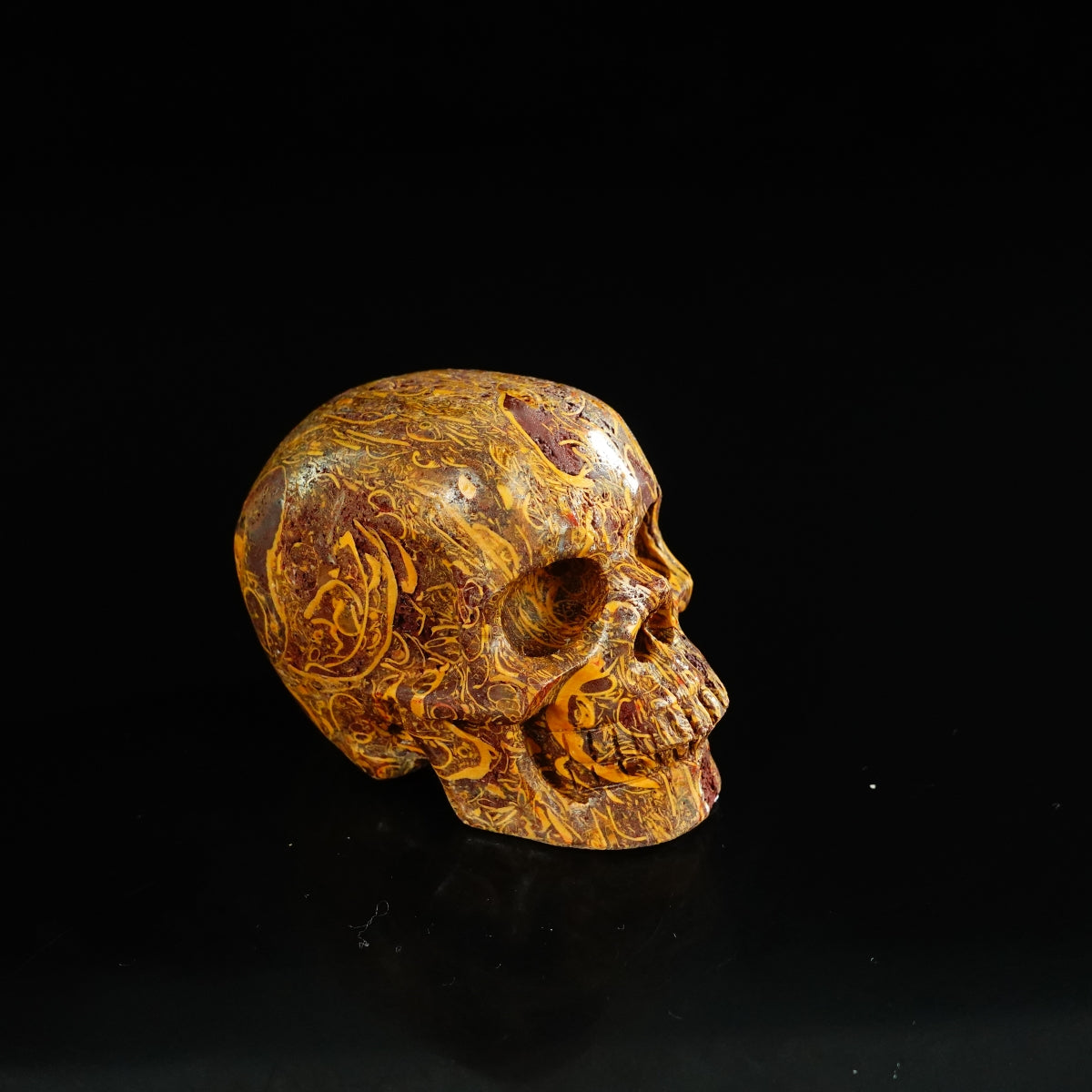 2.2" Elephant Skin Jasper Crystal Skull Carving - Unique Piece #ES07