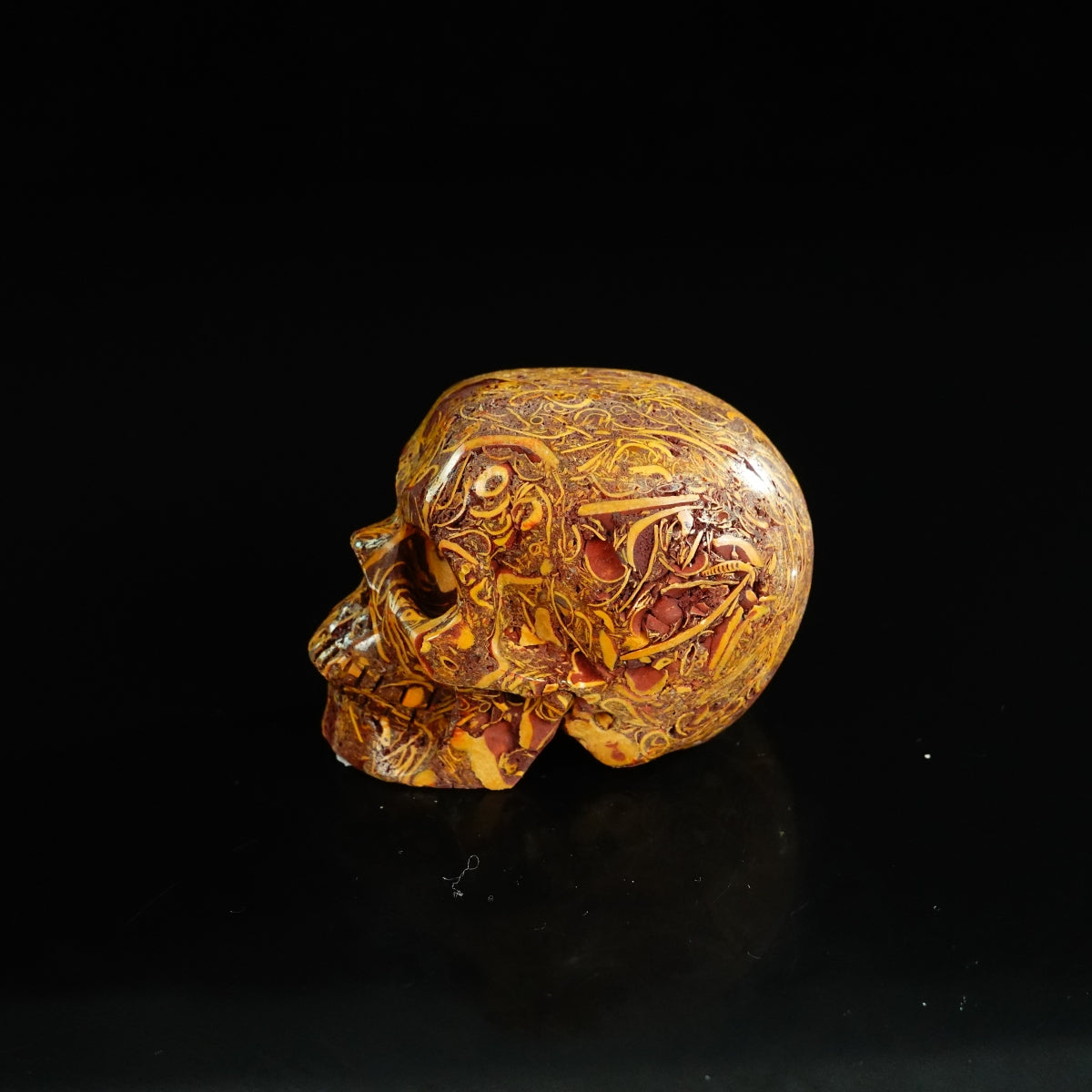 2.2" Elephant Skin Jasper Crystal Skull Carving - Unique Piece #ES07