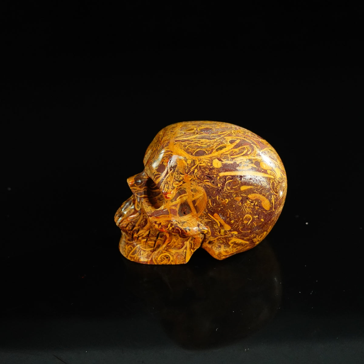 2.2" Elephant Skin Jasper Crystal Skull Carving - Unique Piece #ES08
