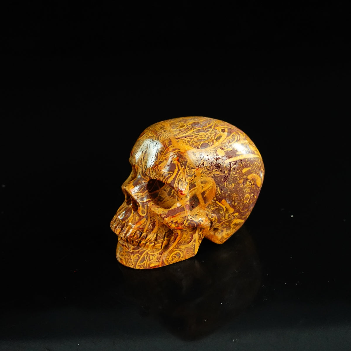 2.2" Elephant Skin Jasper Crystal Skull Carving - Unique Piece #ES08
