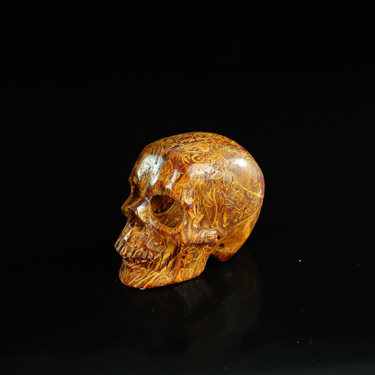 2.2" Elephant Skin Jasper Crystal Skull Carving - Unique Piece #ES10