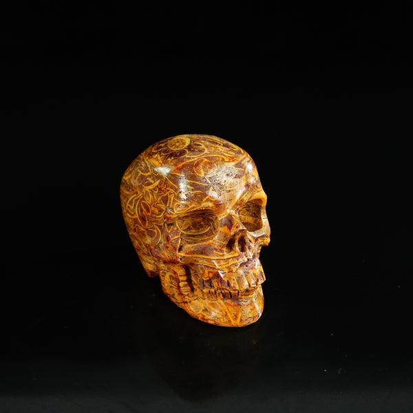 2.2" Elephant Skin Jasper Crystal Skull Carving - Unique Piece #ES11 - alternate view