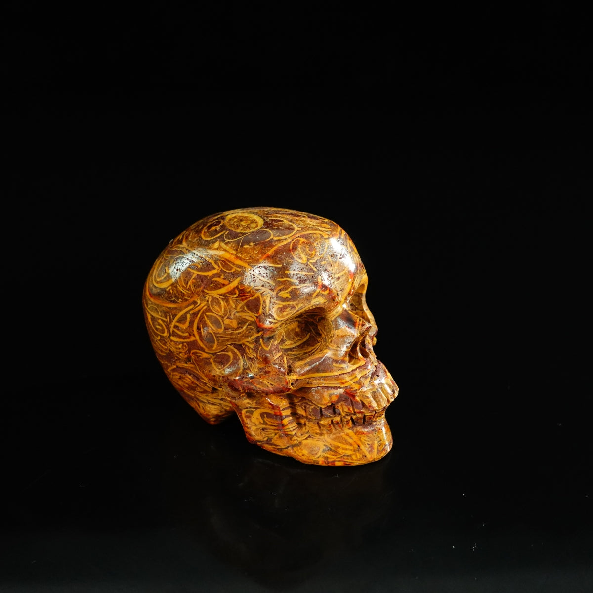 2.2" Elephant Skin Jasper Crystal Skull Carving - Unique Piece #ES11