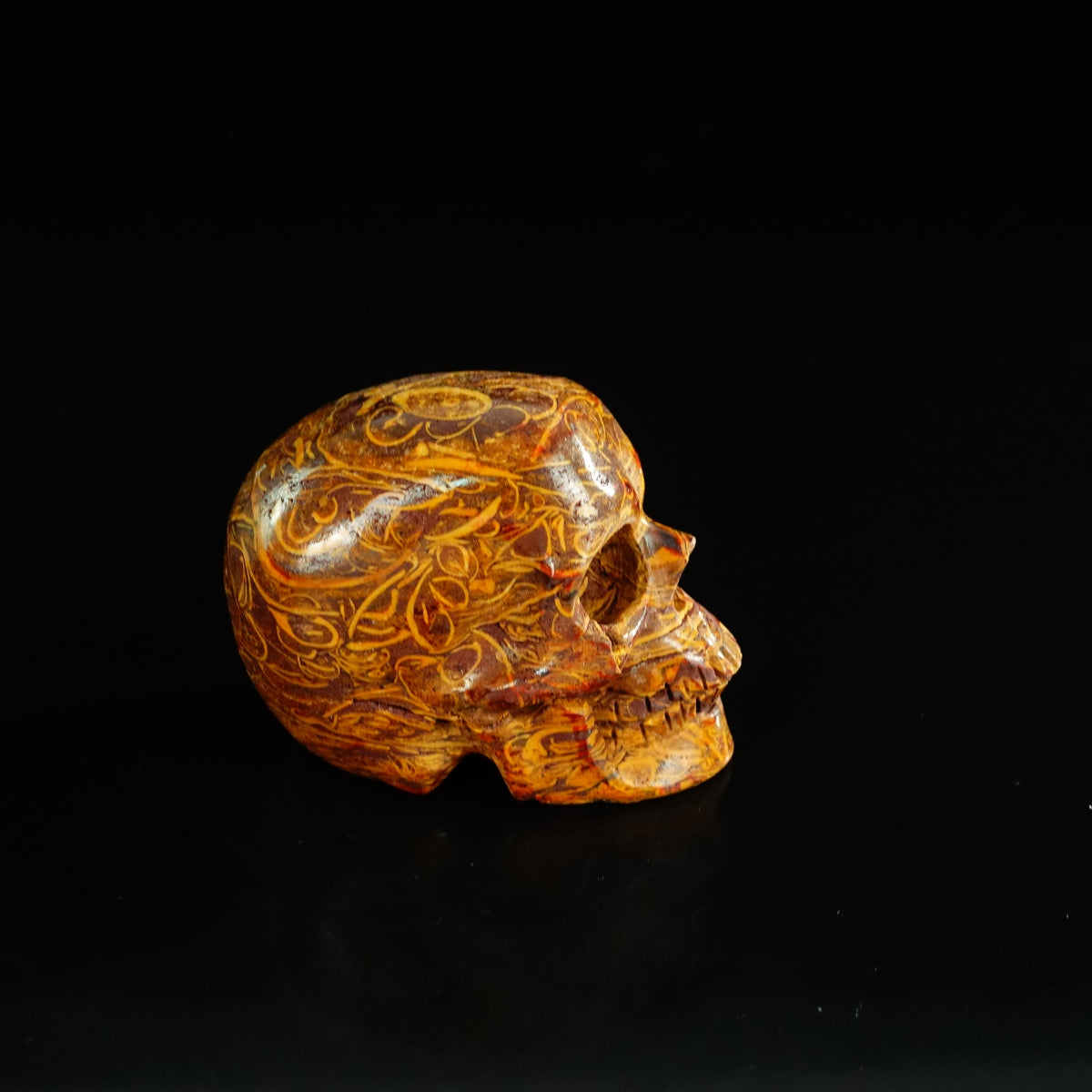 2.2" Elephant Skin Jasper Crystal Skull Carving - Unique Piece #ES11