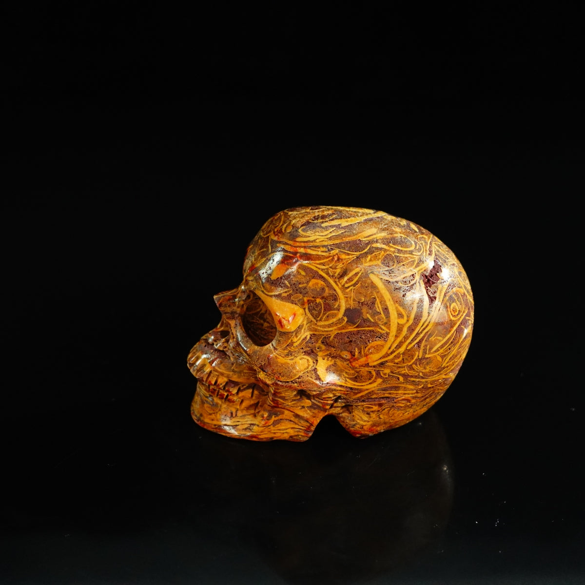 2.2" Elephant Skin Jasper Crystal Skull Carving - Unique Piece #ES11