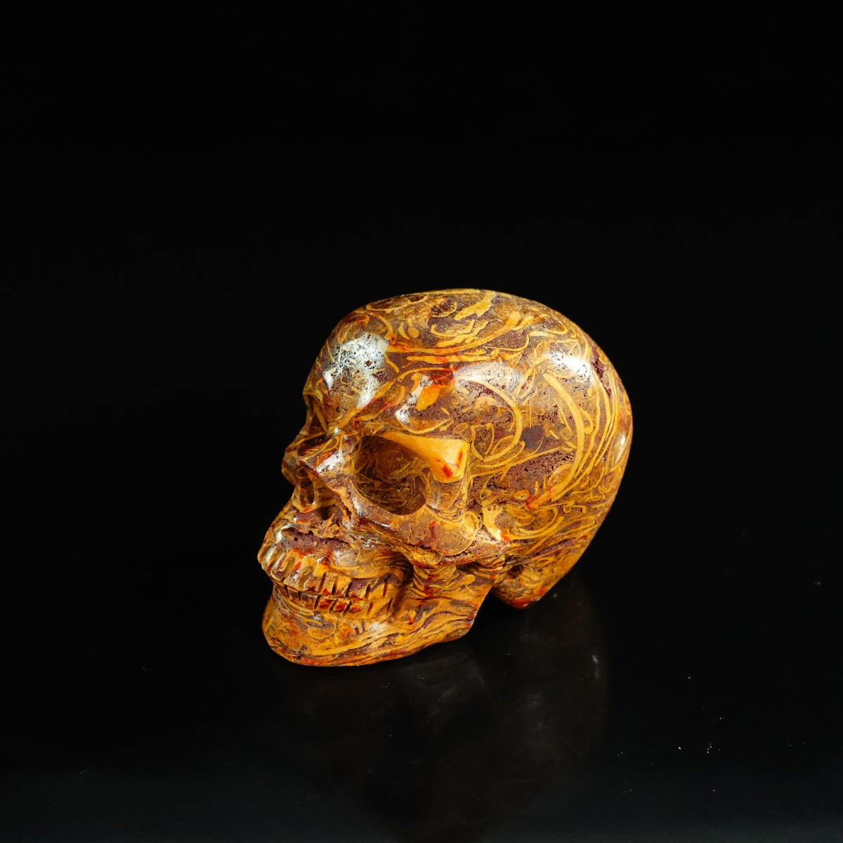 2.2" Elephant Skin Jasper Crystal Skull Carving - Unique Piece #ES11