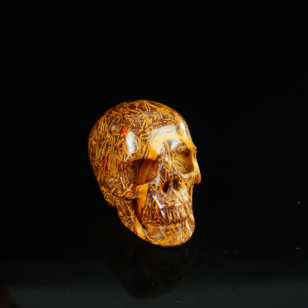 2.2" Elephant Skin Jasper Crystal Skull Carving - Unique Piece #ES12 - alternate view