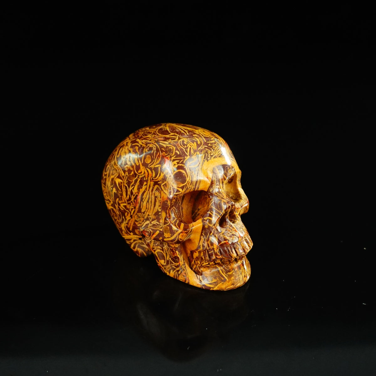 2.2" Elephant Skin Jasper Crystal Skull Carving - Unique Piece #ES12