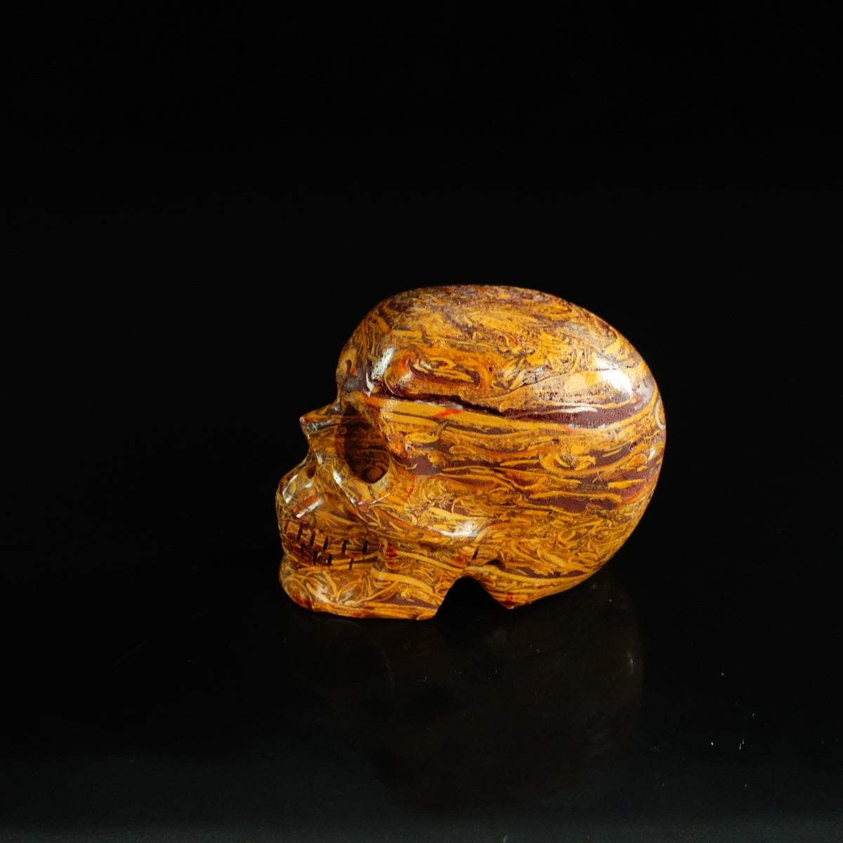 2.2" Elephant Skin Jasper Crystal Skull Carving - Unique Piece #ES13