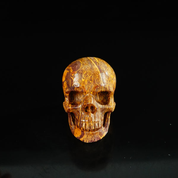 2.2" Elephant Skin Jasper Crystal Skull Carving - Unique Piece #ES14