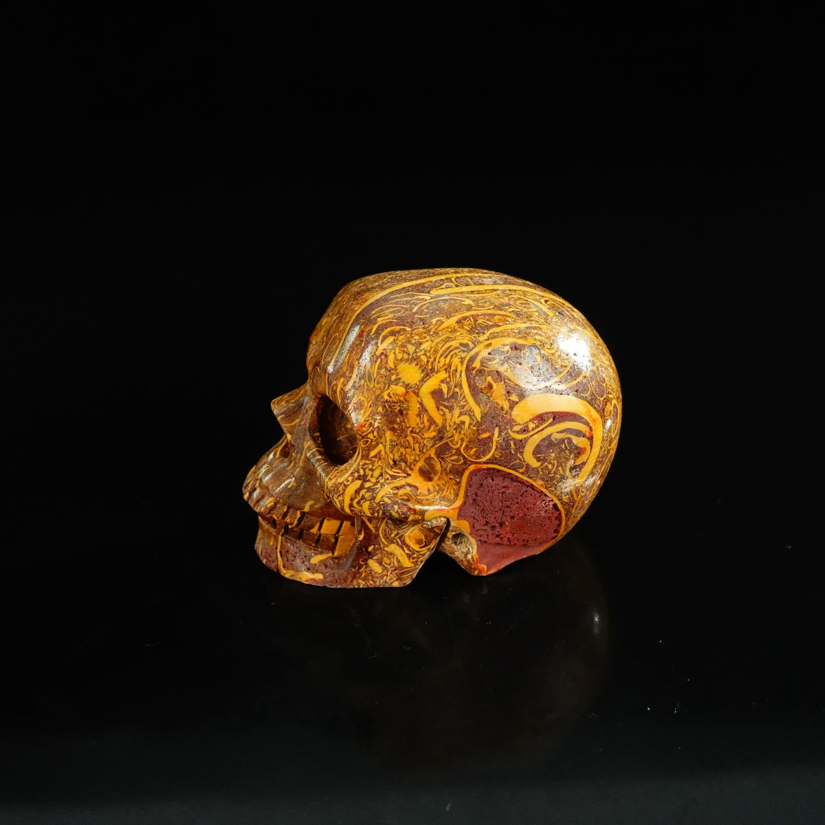 2.2" Elephant Skin Jasper Crystal Skull Carving - Unique Piece #ES14