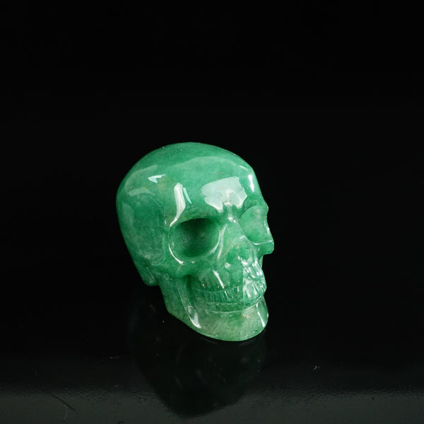 2.2" Green Aventurine Crystal Skull Carving - Unique Piece #GA01 - alternate view
