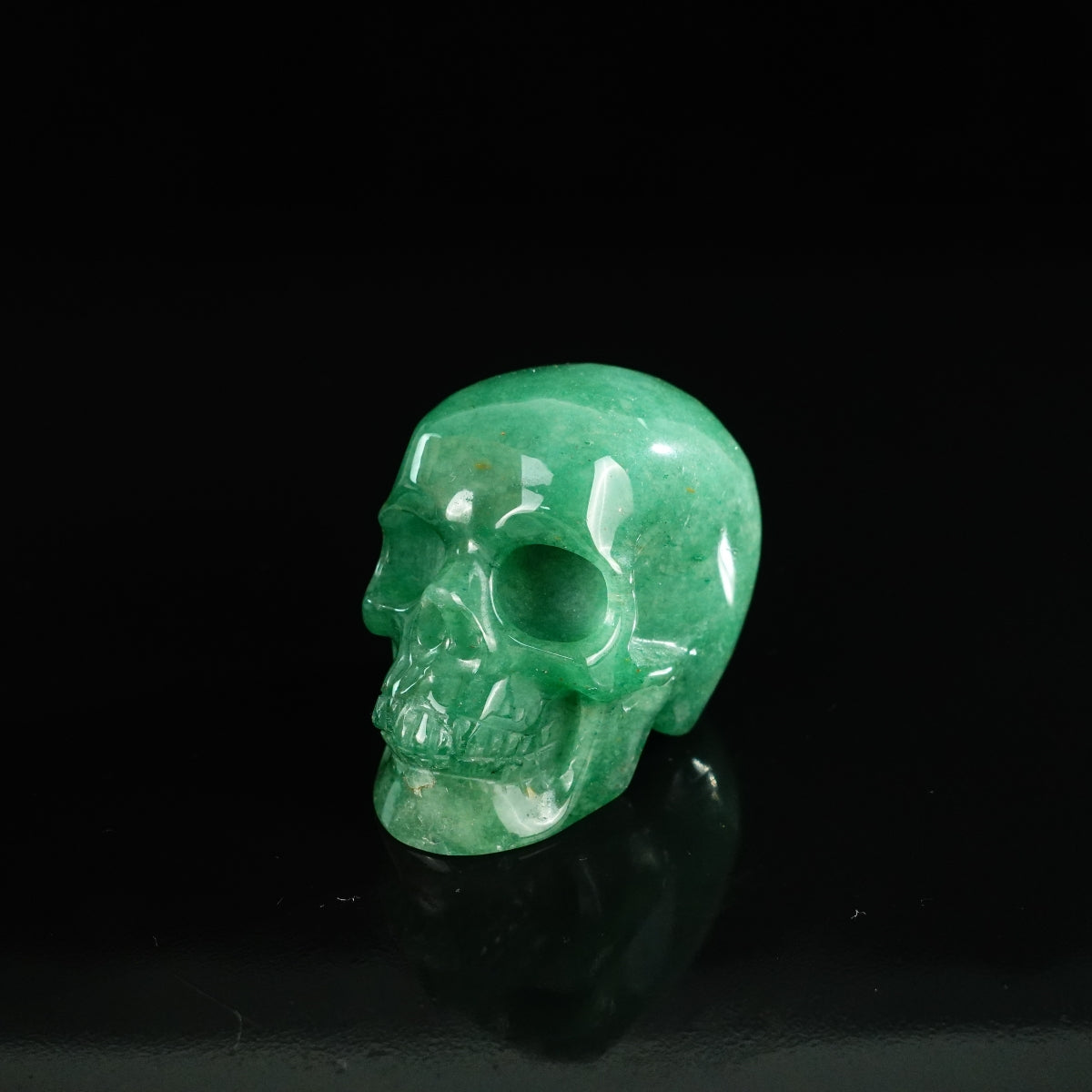 2.2" Green Aventurine Crystal Skull Carving - Unique Piece #GA01