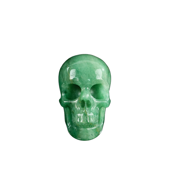 2.2" Green Aventurine Crystal Skull Carving - Hand Carved Decor