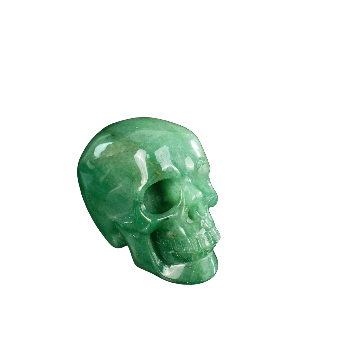 2.2" Green Aventurine Crystal Skull Carving - Hand Carved Decor