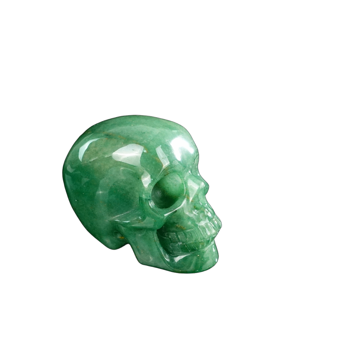 2.2" Green Aventurine Crystal Skull Carving - Hand Carved Decor