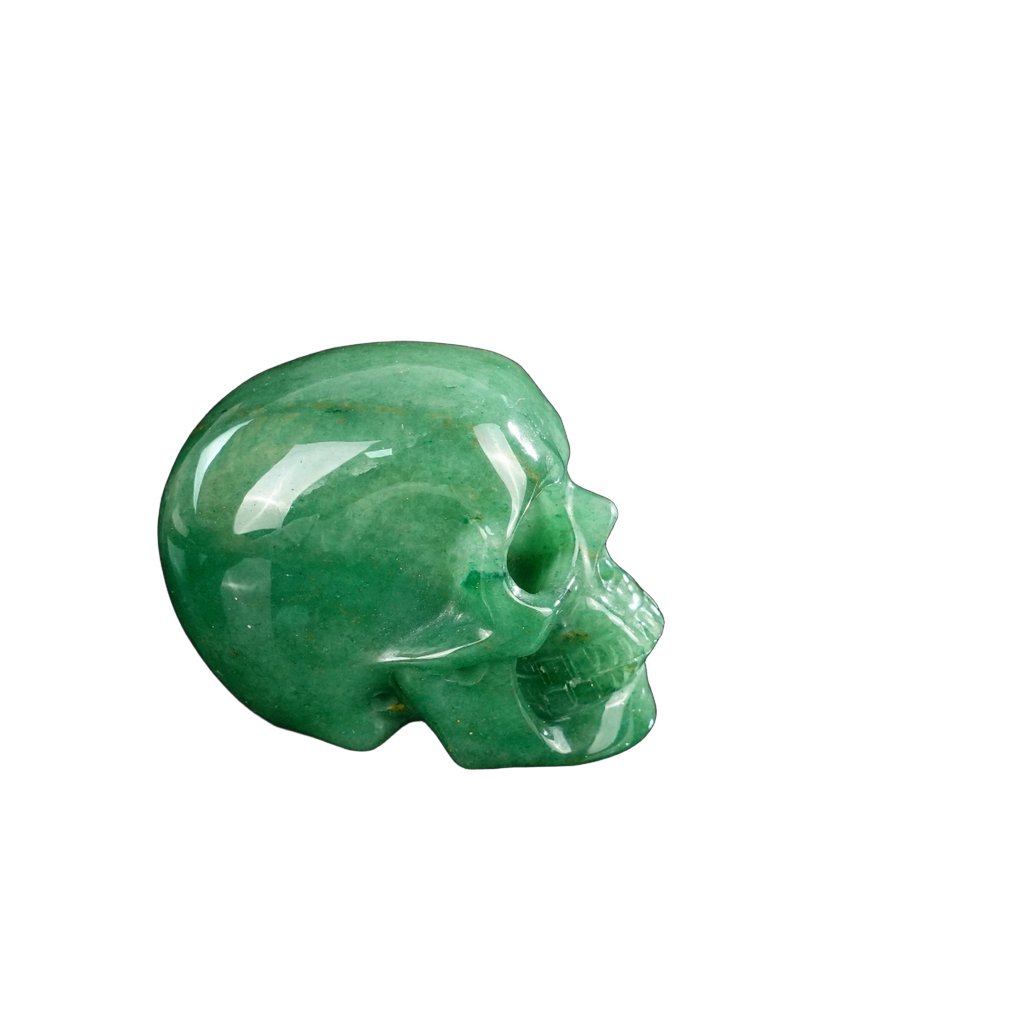 2.2" Green Aventurine Crystal Skull Carving - Hand Carved Decor