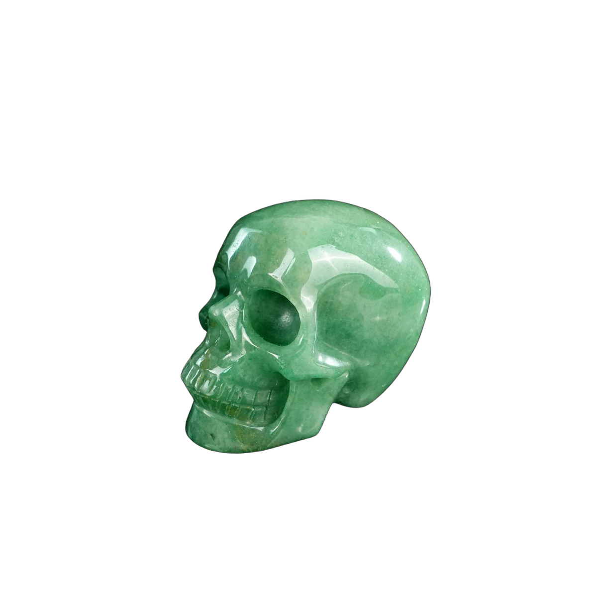 2.2" Green Aventurine Crystal Skull Carving - Hand Carved Decor