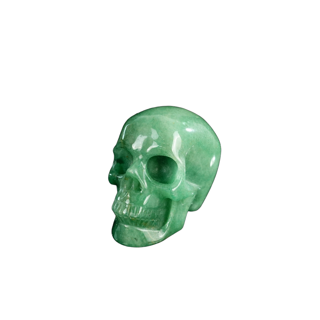 2.2" Green Aventurine Crystal Skull Carving - Hand Carved Decor