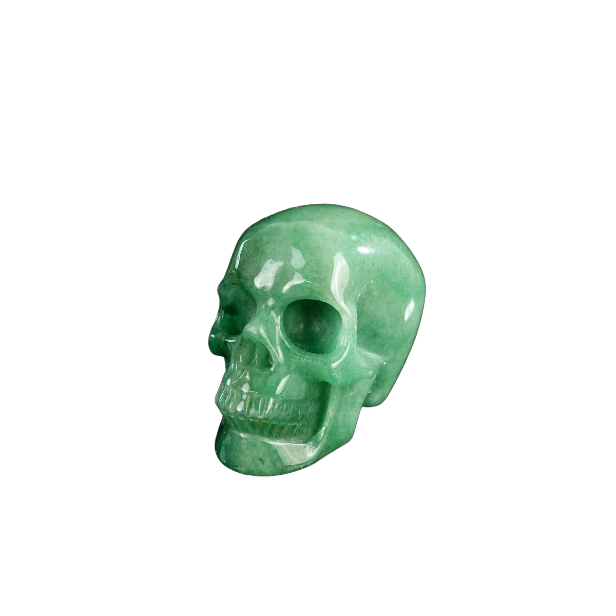 2.2" Green Aventurine Crystal Skull Carving - Hand Carved Decor