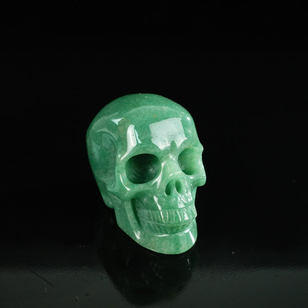2.2" Green Aventurine Crystal Skull Carving - Unique Piece #GA05 - alternate view