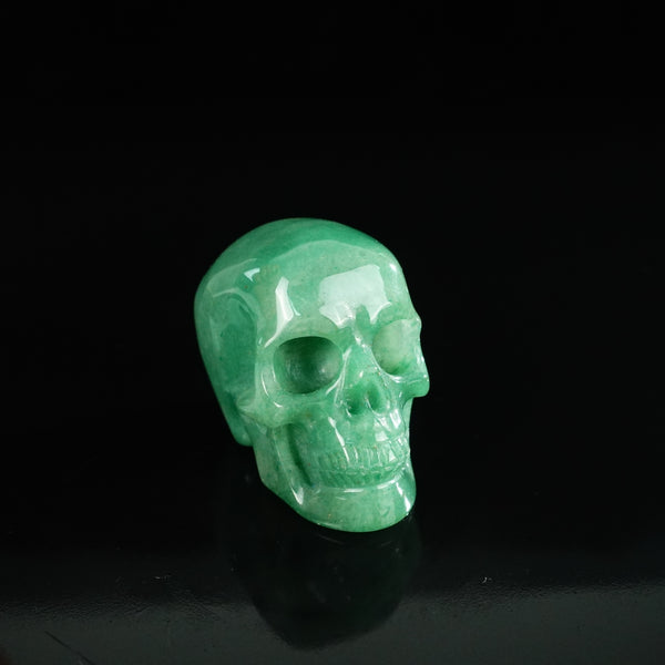 2.2" Green Aventurine Crystal Skull Carving - Unique Piece #GA06 - alternate view