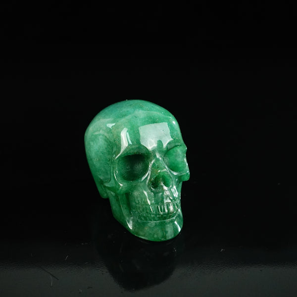2.2" Green Aventurine Crystal Skull Carving - Unique Piece #GA07 - alternate view