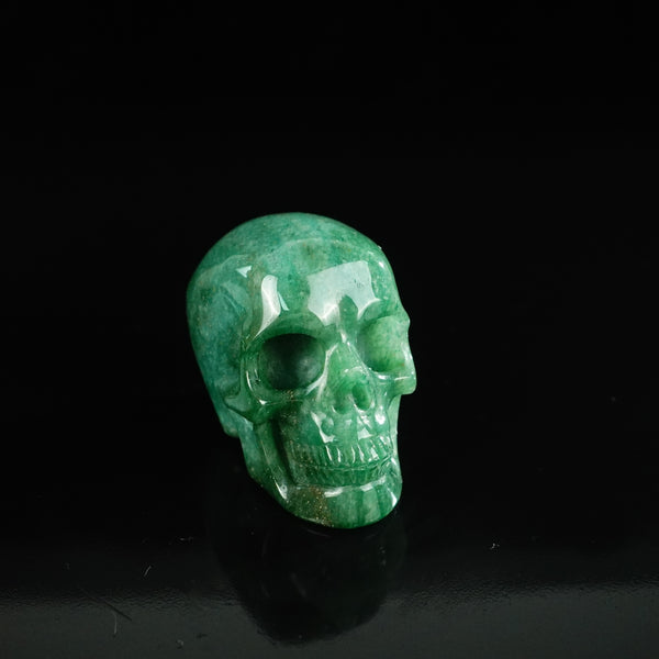2.2" Green Aventurine Crystal Skull Carving - Unique Piece #GA08 - alternate view