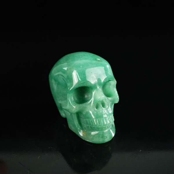 2.2" Green Aventurine Crystal Skull Carving - Unique Piece #GA09 - alternate view