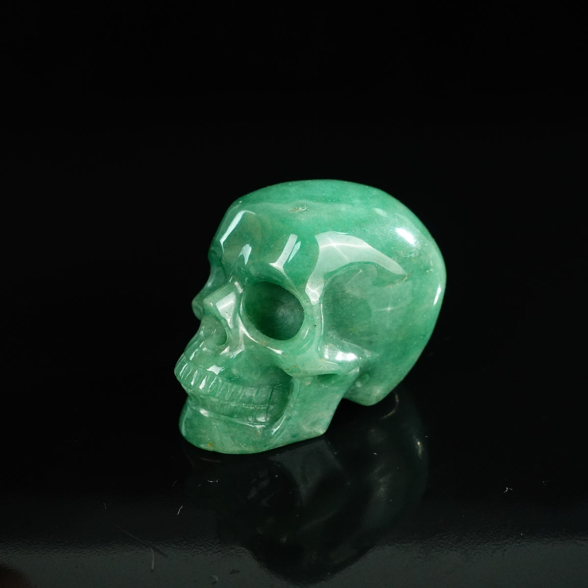 2.2" Green Aventurine Crystal Skull Carving - Unique Piece #GA09