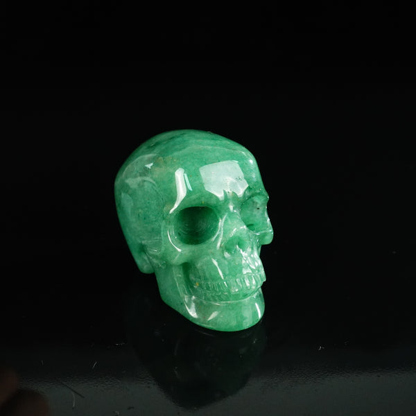 2.2" Green Aventurine Crystal Skull Carving - Unique Piece #GA10 - alternate view