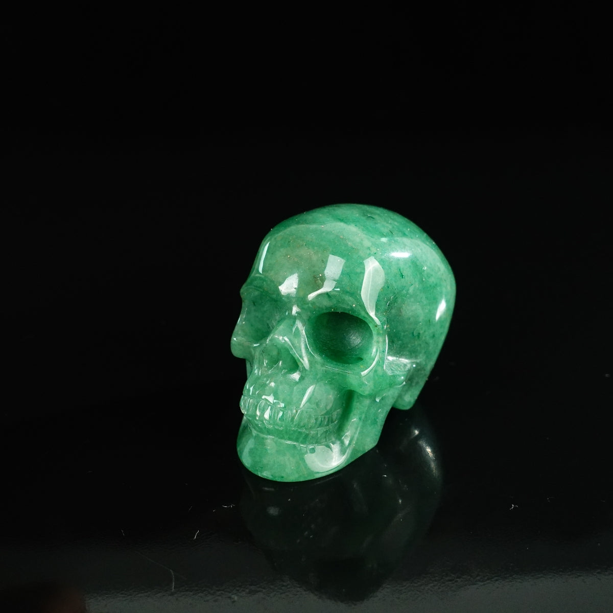 2.2" Green Aventurine Crystal Skull Carving - Unique Piece #GA10