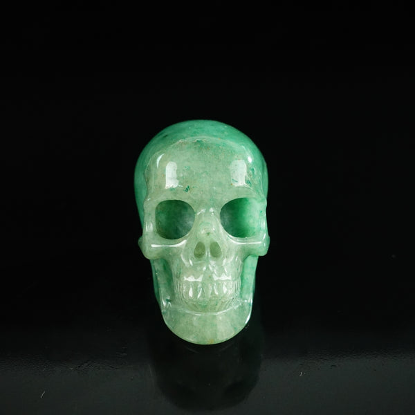 2.2" Green Aventurine Crystal Skull Carving - Unique Piece #GA11