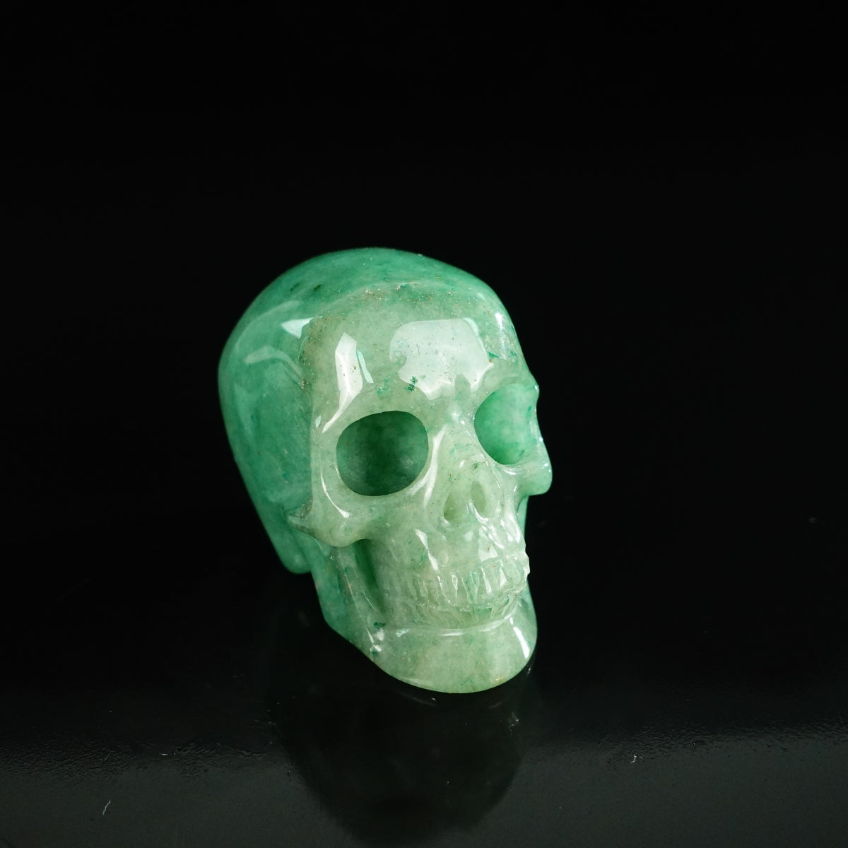 2.2" Green Aventurine Crystal Skull Carving - Unique Piece #GA11