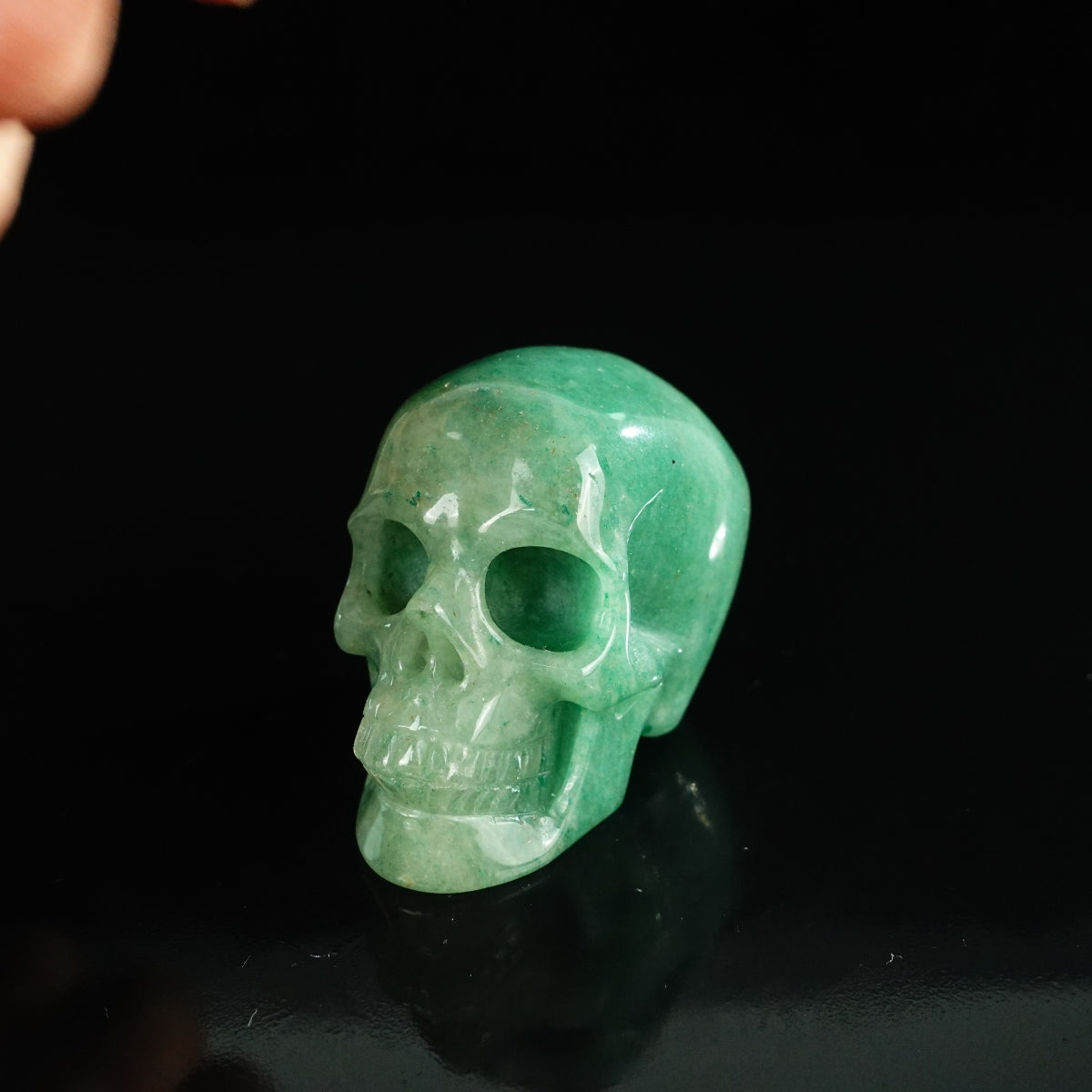 2.2" Green Aventurine Crystal Skull Carving - Unique Piece #GA11