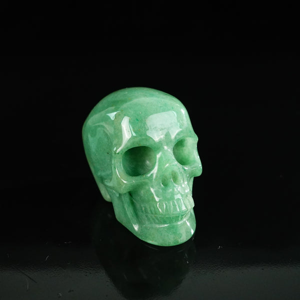 2.2" Green Aventurine Crystal Skull Carving - Unique Piece #GA12 - alternate view