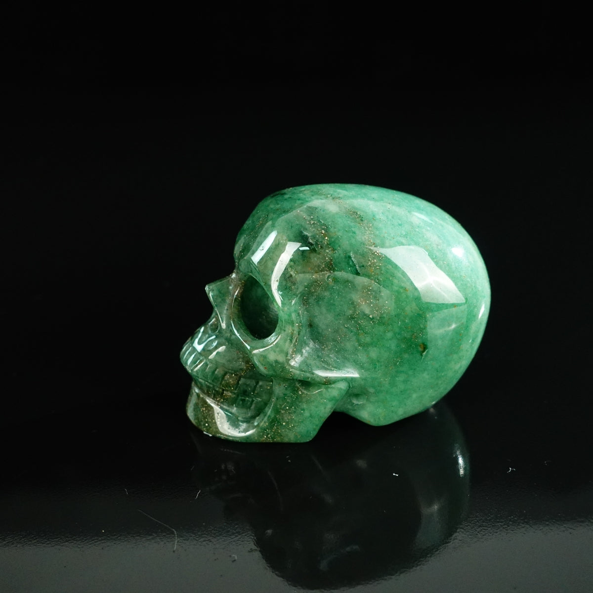 2.2" Green Aventurine Crystal Skull Carving - Unique Piece #GA13