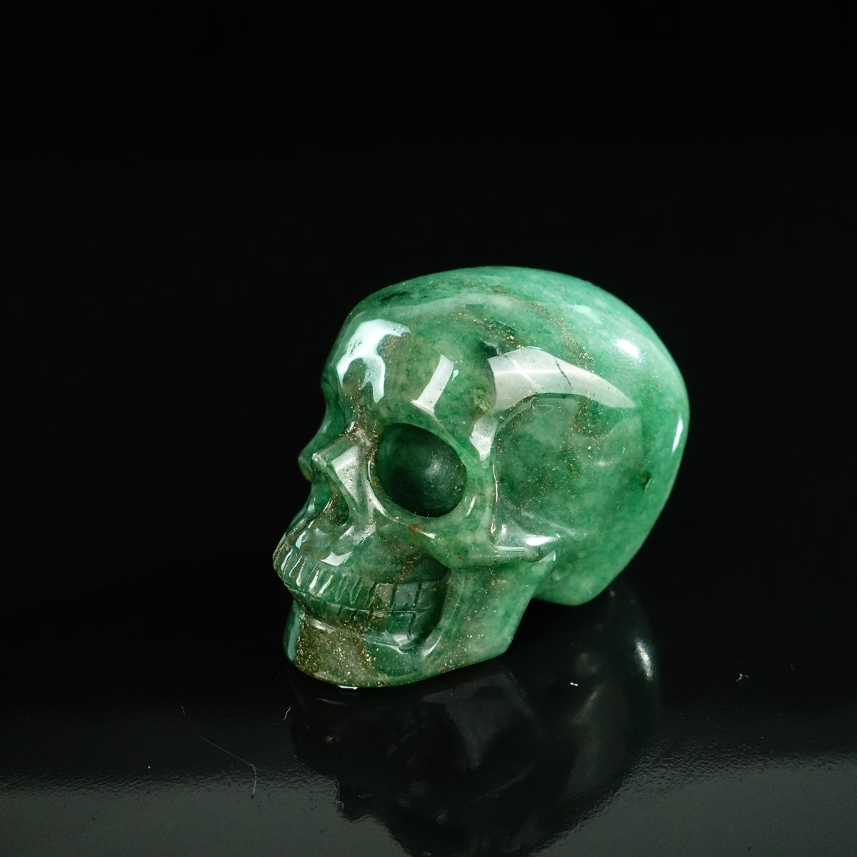 2.2" Green Aventurine Crystal Skull Carving - Unique Piece #GA13