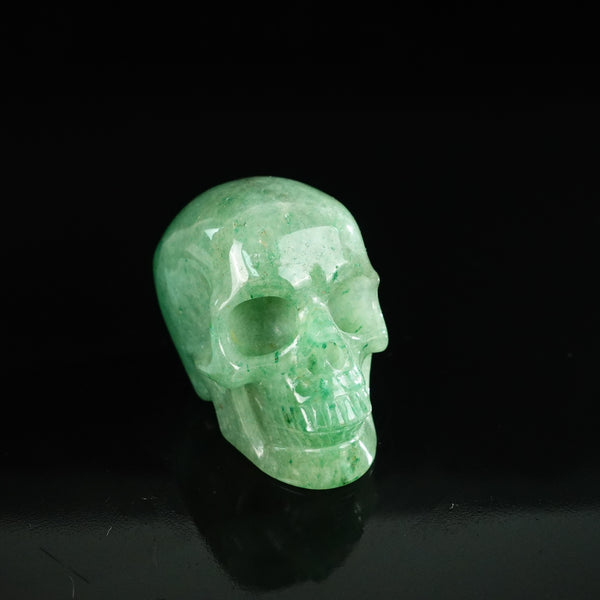 2.2" Green Aventurine Crystal Skull Carving - Unique Piece #GA14 - alternate view