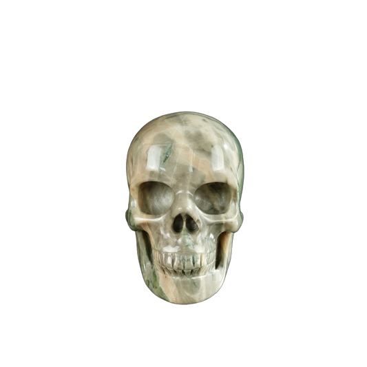 2.2" Nine Dragon Jade Crystal Skull Carving - Unique Piece #HA01