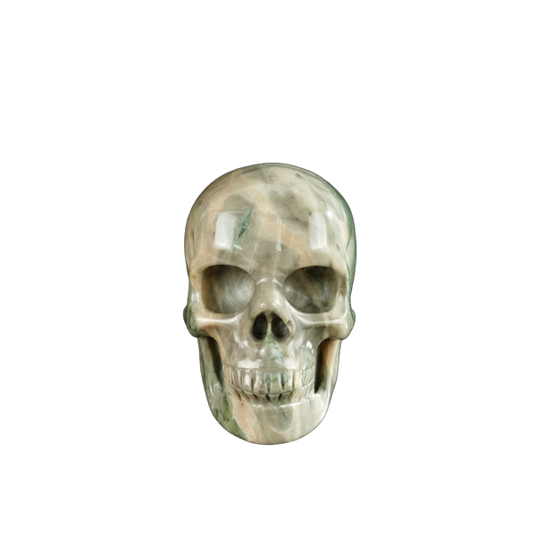 2.2" Nine Dragon Jade Crystal Skull Carving - Unique Piece #HA01