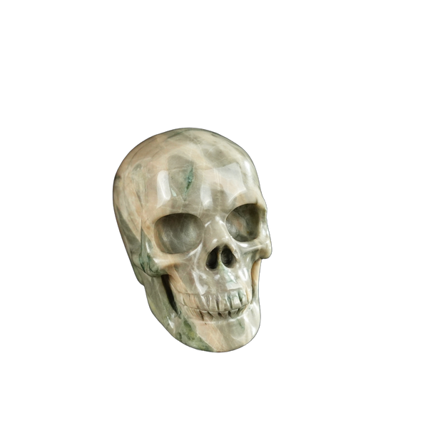 2.2" Nine Dragon Jade Crystal Skull Carving - Unique Piece #HA01 - alternate view